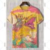 Summer Round Neck 3D Humour Cat Print Top Fashionable Casual Short Sleeved Men's T-shirts