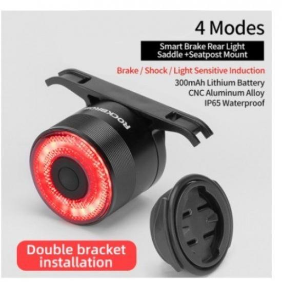 ROCKBROS Smart Bike Taillight Brake Sensing Rear Light Bicycle Waterproof Light