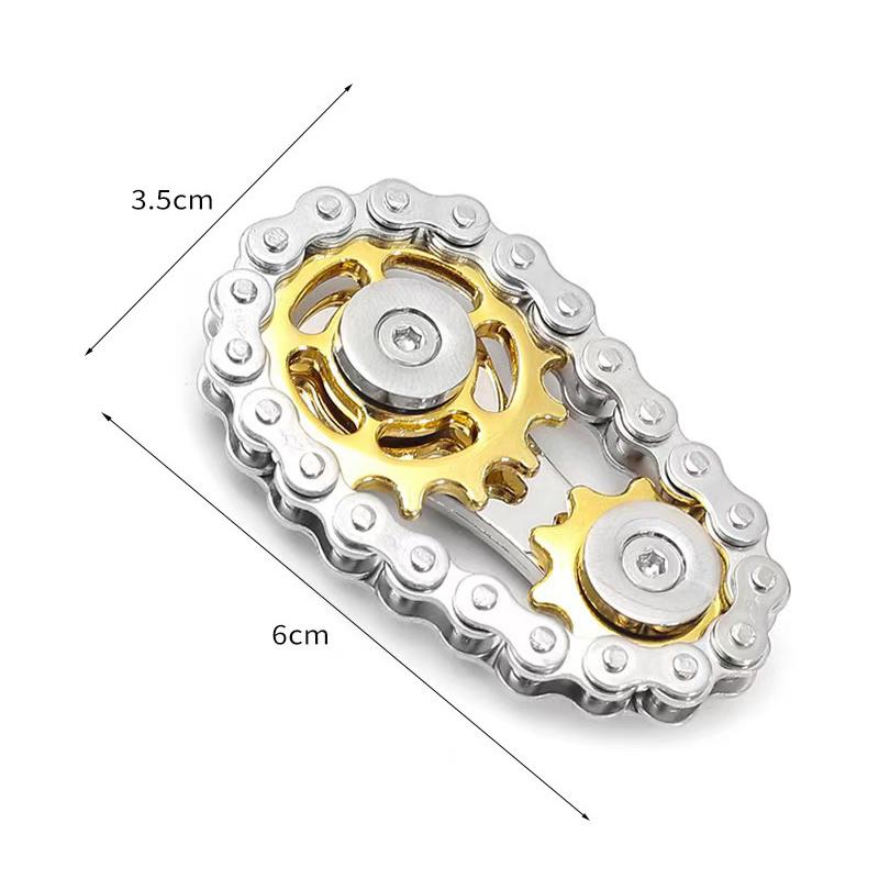 Metal Chain Sprockets Flywheel Fingertip Gyro Fidget Spinner Toys Anti Stress Diy Replace Bicycle Chain Spiner Fidget Toys Kids
