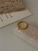 Li Luo Vintage Gold Gebürsteter 925 Sterling Silber Verstellbarer Damenring