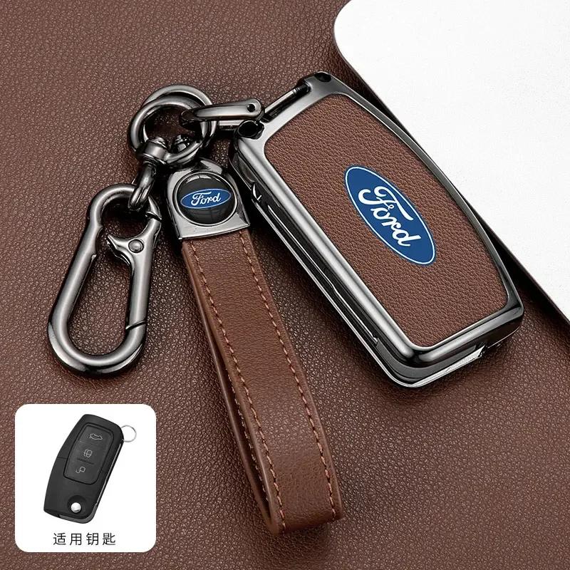 Car Sticker Ford New 2025 Hot Zinc Alloy Car Flip Key Cover Case Remote Shell For Ford Focus 2 3 Ecosport C-Max S-Max Ka Mondeo