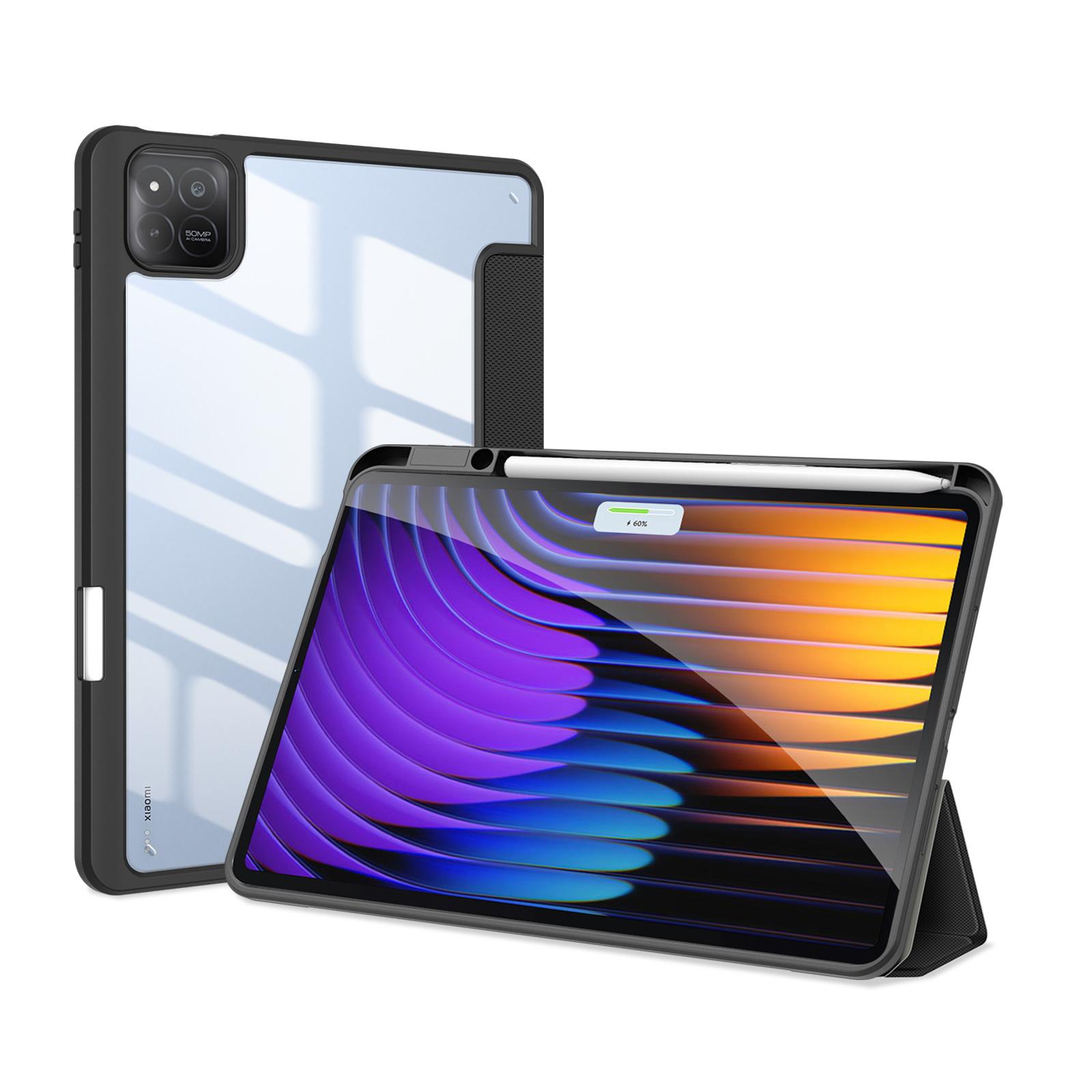 

For Xiaomi Pad 7 Pro/Xiaomi Pad 7 Case DUX DUCIS TOBY Series Tri-fold Stand PU Leather Tablet Cover Black