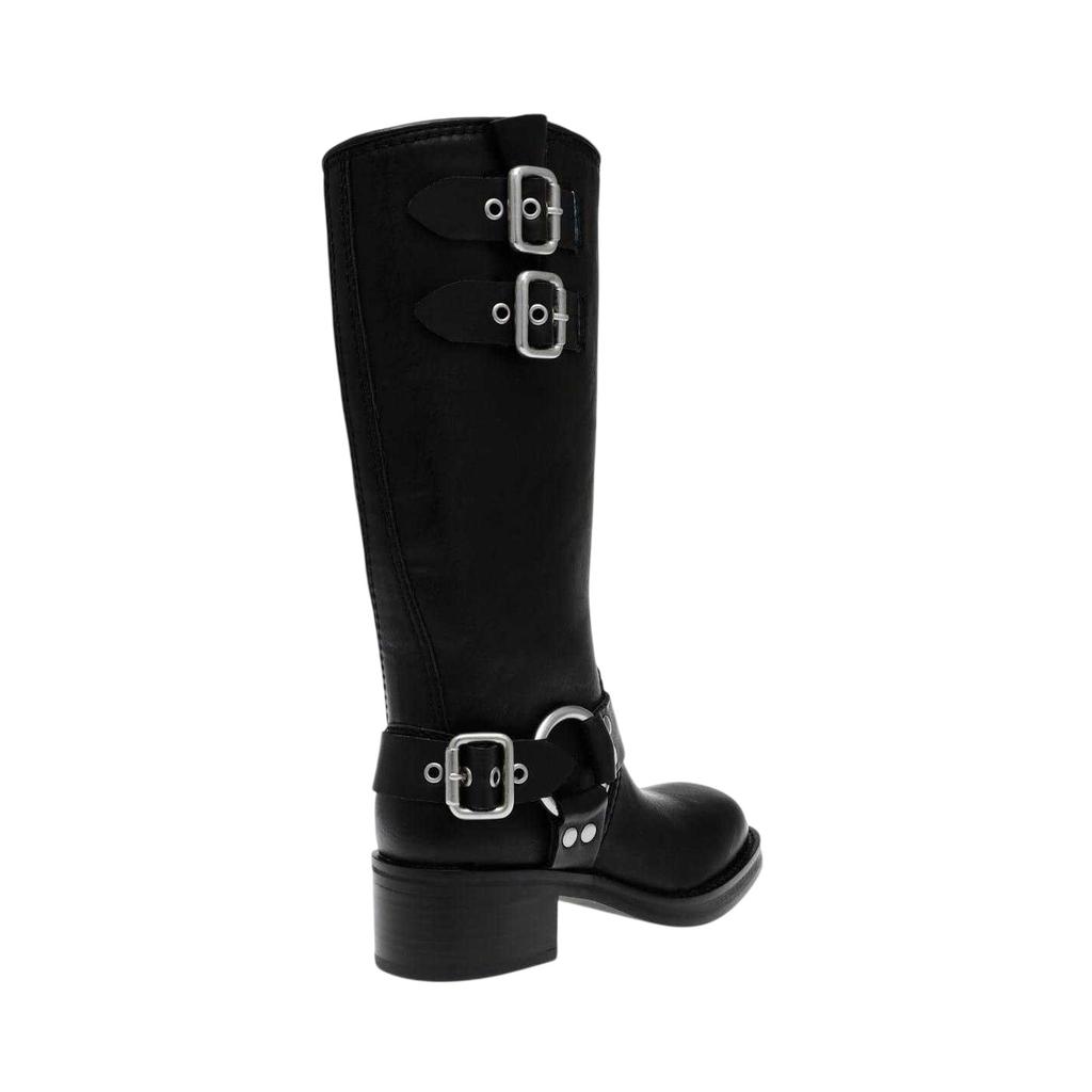 Steve Madden Womens/Ladies Eastern Leather Buckle Detail Motorcycle Boots
