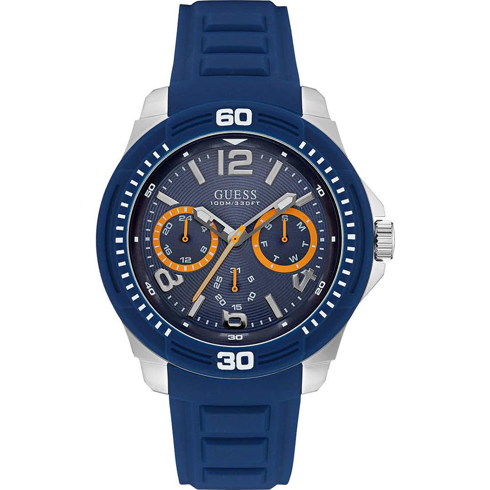 GUESS Tread Blue Silicone Men s Quartz W0967G2 синий