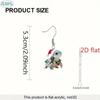 Creative Christmas Turtle Earrings with Santa Hat - Flat Acrylic Animal Design
