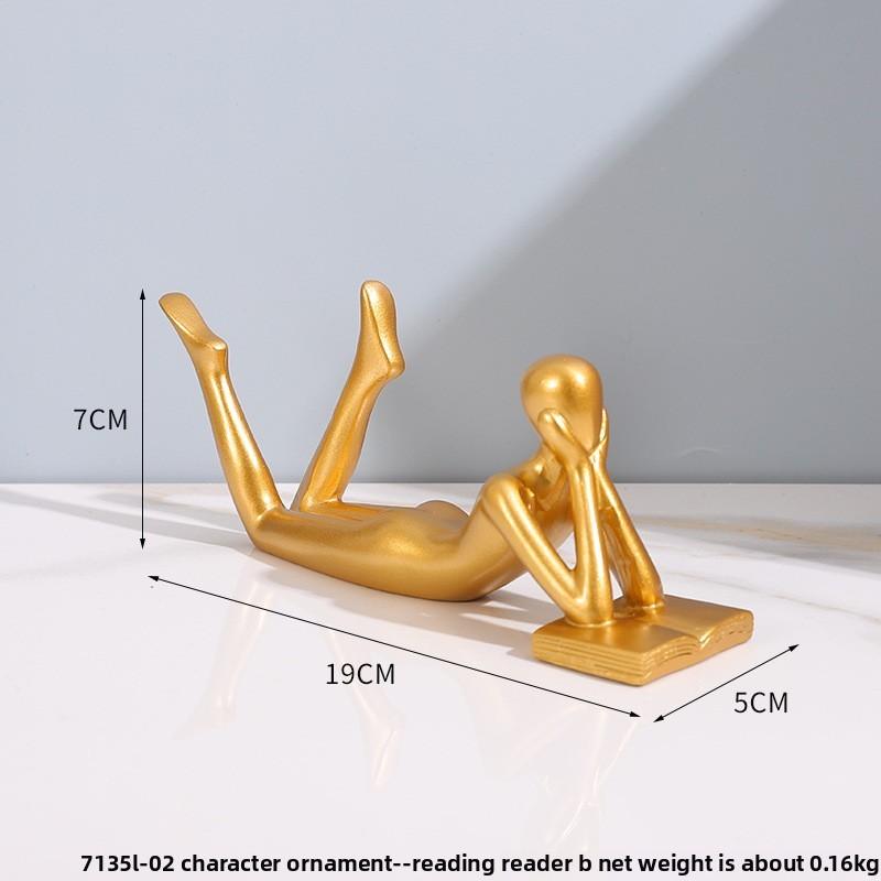 Minimalist Reader Resin Statue For Bookshelf Desk Decor Gift For Special Occasions