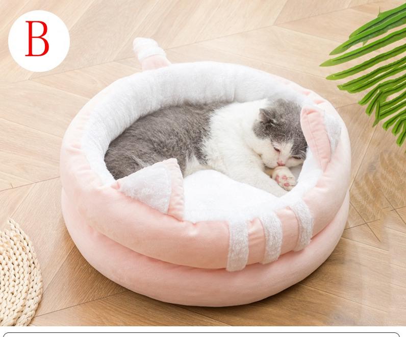 

Съемная моющаяся круглая кровать для кошки, будка для собаки, коврики для домашних животных, мягкая подушка-гнездо для кошки, теплая подушка-корзина, диван, осень, зима M