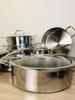 Flaw 316 Extra Thick Three-Layer Steel Cookware Set: Milk Pot (16/18cm), Stock Pot (24cm), Steamer (26cm), Frying Pan (28cm), Wok (30cm)