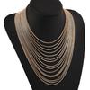 New Exaggerated Multi-layer Chain Waterfall Style Heavy Industry Accessories for Dinner Parties, Handmade Bead Multi-layer Necklaces