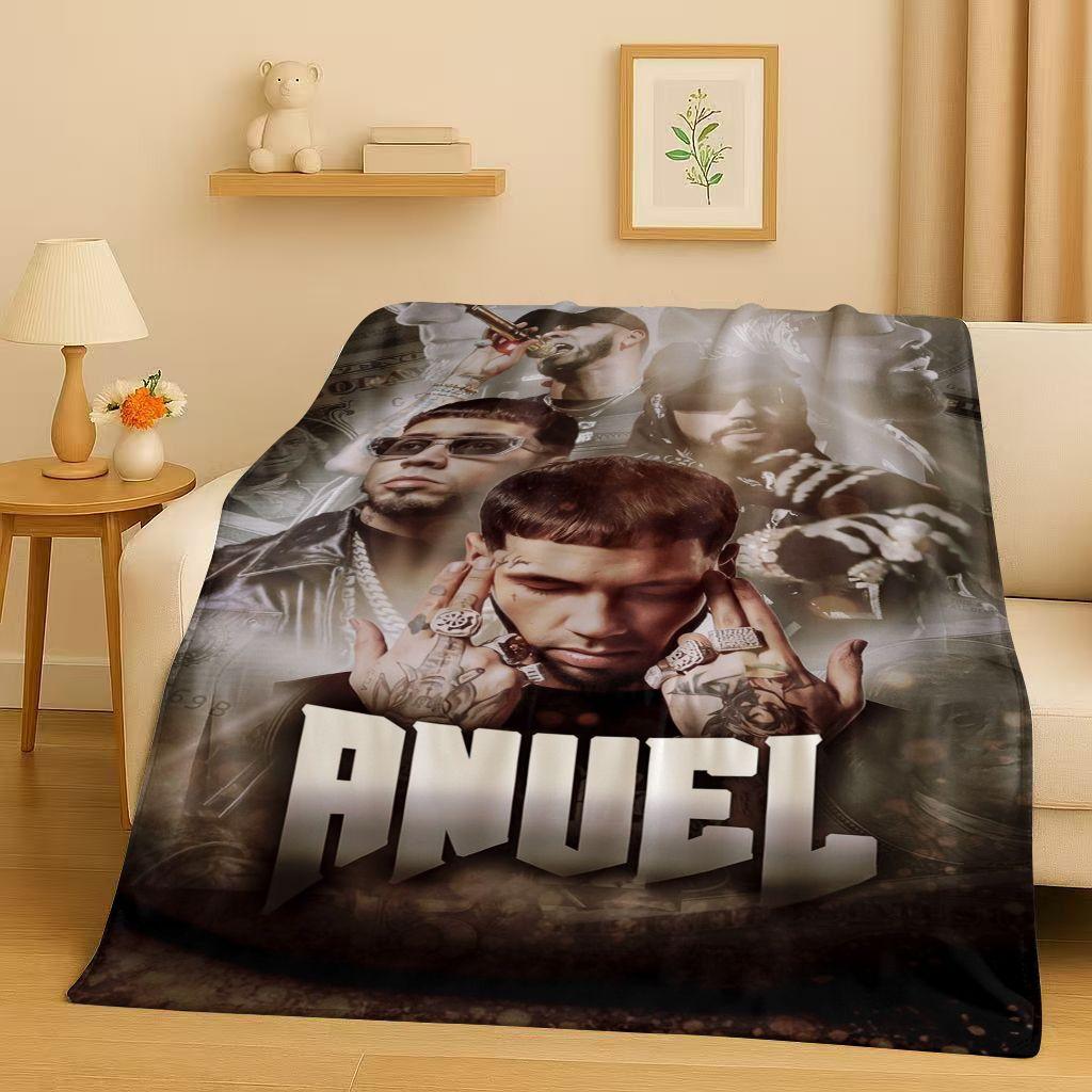 3D Anuel AA Real Hasta La Muerte Rapper Flannel Blanket,Ultra Soft Warm Plush Throw for Home Bedroom Bed Sofa Cover Kids Picnic
