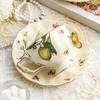 3pcs/set Vintage Coffee Cup Set,Tea Service - 2 Tea Cups, 1 Tea Pot,afternoon Tea, Lemon Butterfly Decorative CeramicTea Cups and Saucer for Home