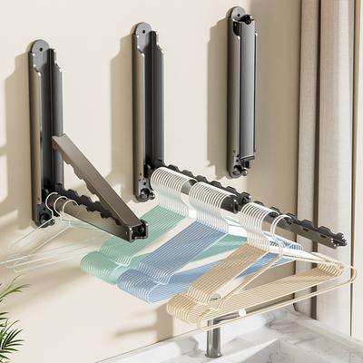 1/2Pcs Wall Mount Clothes Drying Rack Retractable Foldable Small Spaces Laundry Room Bedroom Bathroom Clothes Hanger Rack