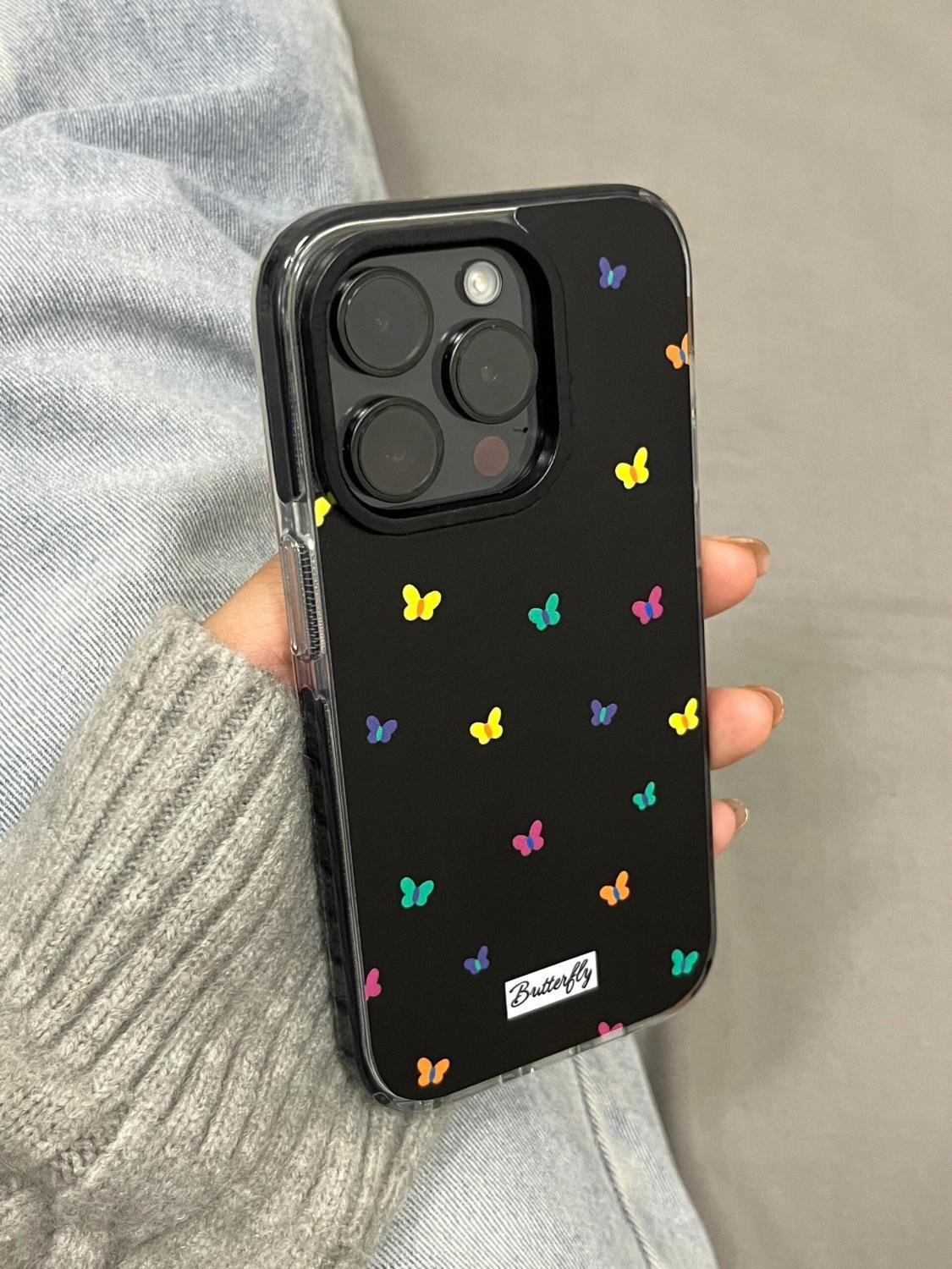 

Full Screen Multicolored Butterfly Phone Case For iPhone 17 Air 16 Pro Max 15 14 Plus 13 12 11 Shockproof Silicone Back Cover iPhone 15