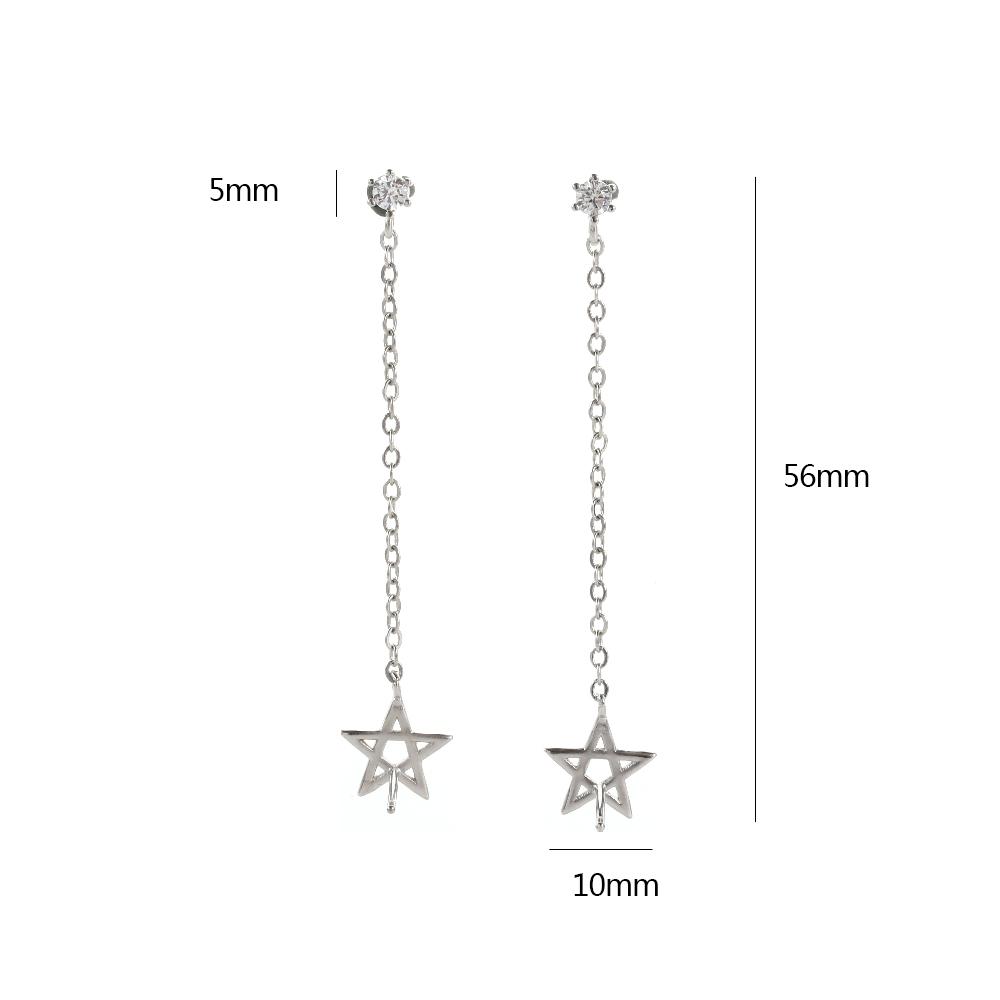 star Double Ear Holes Ear Chain Earrings Female Ear studs Star Ear studs Korean Style Earrings