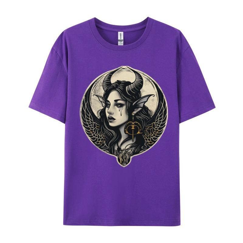 Vintage Liliths In Tears Cotton Mens T-shirts Game Normal Tops & Tees New Coming Black Graphic T Shirts Camisas