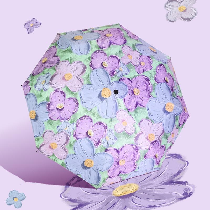 

Ретро Цветок UPF50+ Зонт Красочный Ветрозащитный Складной Солнцезащитный Зонт Дождевые Зонты Портативный Защита от УФ-лучей Солнечный Зонт для Улицы фиолетовый