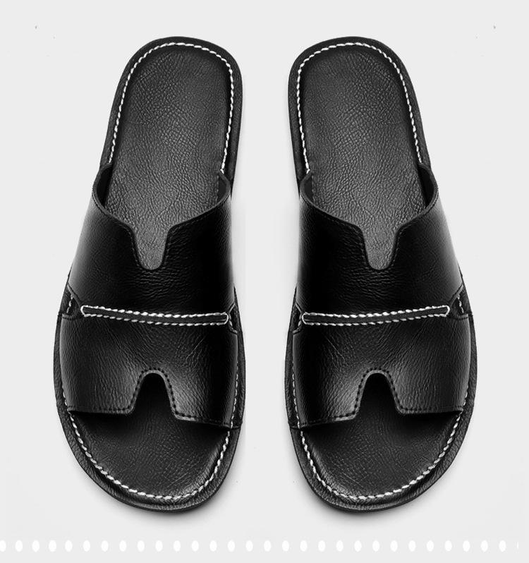 2024 Summer Trendy Plus Size Men's Genuine Leather Flip-Flops: Casual Beach Sandals in Sizes 45-47