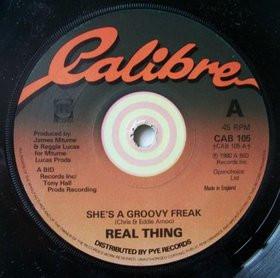 

7inch Record REAL THING - She s A Groovy Freak CAB105 Calibre 1980 UK Soul/Funk Used