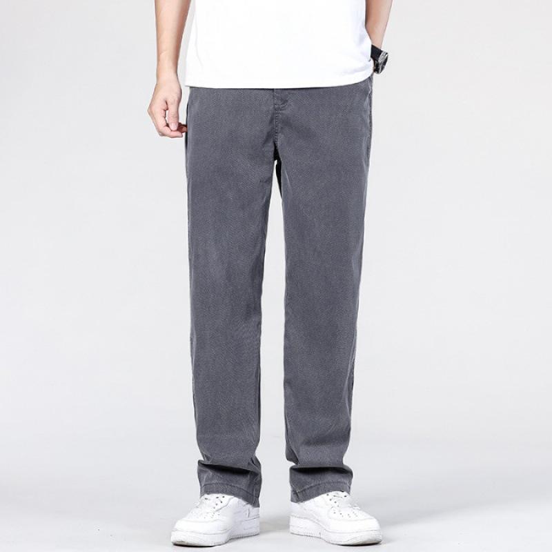 Men's Summer Loose Casual Wide Leg Pants Solid Colour Mid Waist Washed Jeans