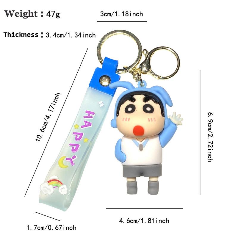 Creative Cute Cross-Dressing Crayon Small New Keychain Cartoon Doll Bag Pendant Pendant Car Key Chain Gift