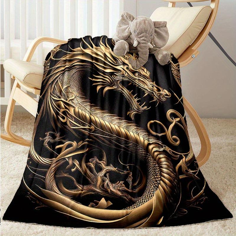 Blue Dragon Print Gift Blanket Home Decoration Gift Soft Flannel Blanket Nap Blanket Gift Blanket Source