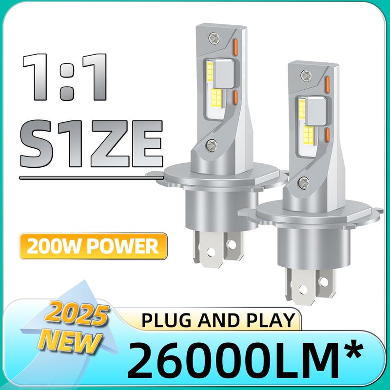 2x H4 High Quality Led Lights 26000LM 200W High Bright H7 H1 CSP Chip Headlight Bulb 6000K White Automobile Motorcycles Lamp H1