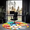 CoComelon Printed Round Rug Carpet Chair Rug Area Rug Entryway Doormats,for Office Chair Living Room Bedroom Kitchen Room.