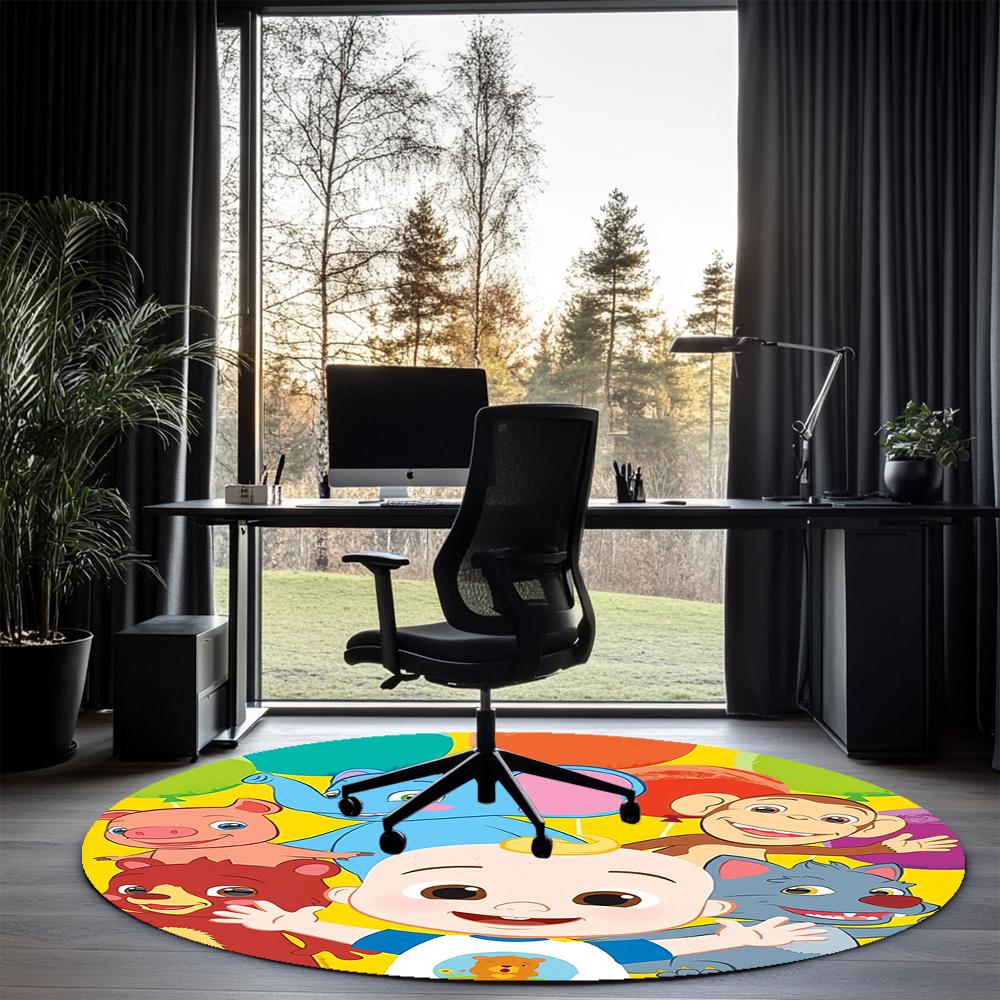 CoComelon Printed Round Rug Carpet Chair Rug Area Rug Entryway Doormats,for Office Chair Living Room Bedroom Kitchen Room.