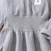 Girls Dresses Children Clothing Autumn Fashion Letter Patch Stand Collar Long Sleeve Sweater Sports Dress