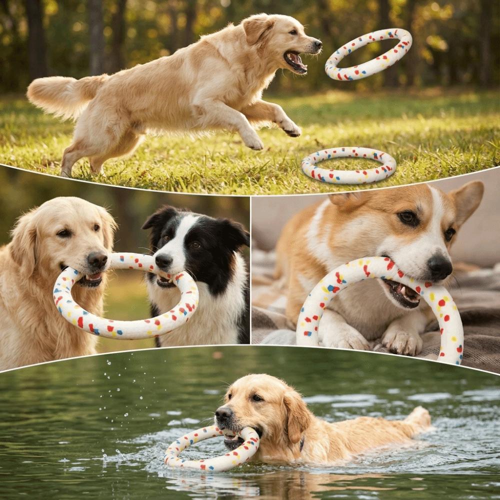ETPU Popcorn Texture Pet Chew Toy Colorful Pull Ring ETPU Popcorn Ball Indoor Outdoor Play