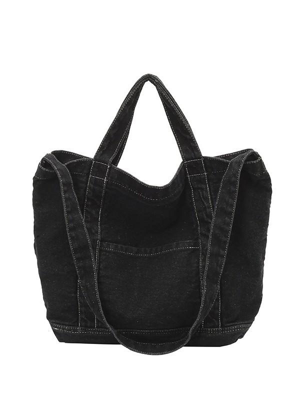 2026 Women's Versatile Denim Tote - Large Capacity, Artistic Crossbody & Shoulder Bag for Fashionable Commutes & Shopping