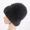 New Women Winter Luxury Real Rex Rabbit Fur Hat Knitted Rex Rabbit Fur Hat Top Natural Fox Fur Cap Genuine Fox Fur Beanies Hat