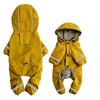 New pet cat dog velvet hooded four-legged charging raincoat waterproof reflective warm autumn and winter dog clothing