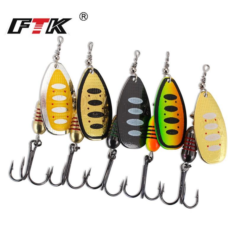 18g Rotating Spinner Lure Bass Pike Fishing Sea Freshwater Artificial Bait With Treble Hook