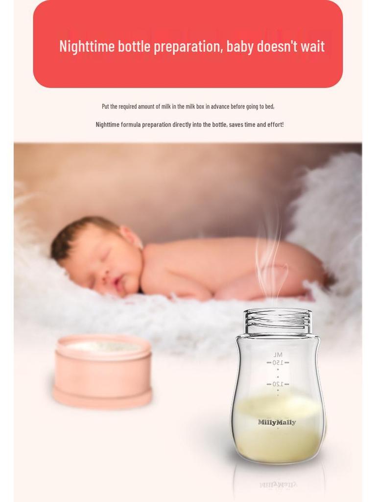 MillyMally Portable Milk Powder Box: Large Capacity, Mini Compartment for Baby Outings.