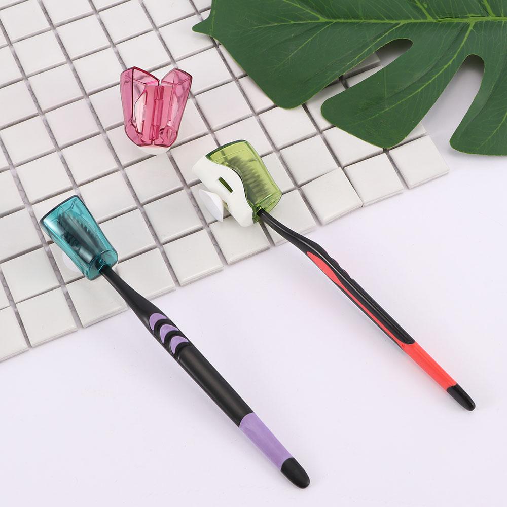 Home Dustproof Stand Wall Mount Toothbrush Holder Toothbrush Cover Bathroom Supplies Storage Rack