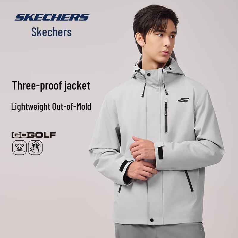 Skechers Men's Thickened Warm Hooded Workwear Jacket