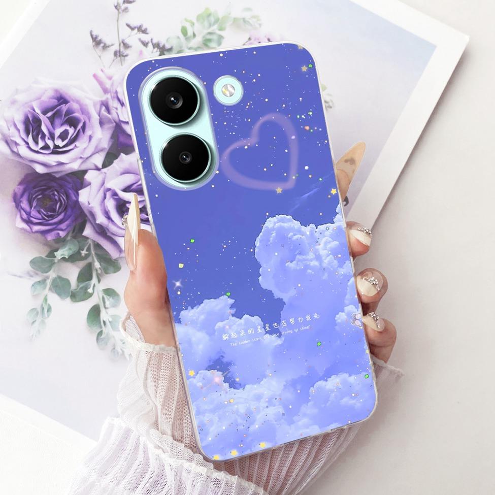 6.59'' Case For Xiaomi Poco X8 Pro 5G Cover Transparent Fashion Flowers Cute Cat Cool Painted Soft Casing 2511FPC34G