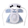 Rakulifey Obitsu 11 Clothing Set Dress Apron Hair Accessories 3 Pieces Blue for Obitsu Doll 11cm