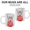 1Pack 11oz White Ceramic Mug Featuring Clear Double-Side Printed Style Reliable Coffee Cup For Home Office Use