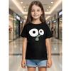 European Size Girls T Shirt Casual and Fashionable for Daily Wear Cartoon Frog with Big Eyes Pattern Girls Clothing