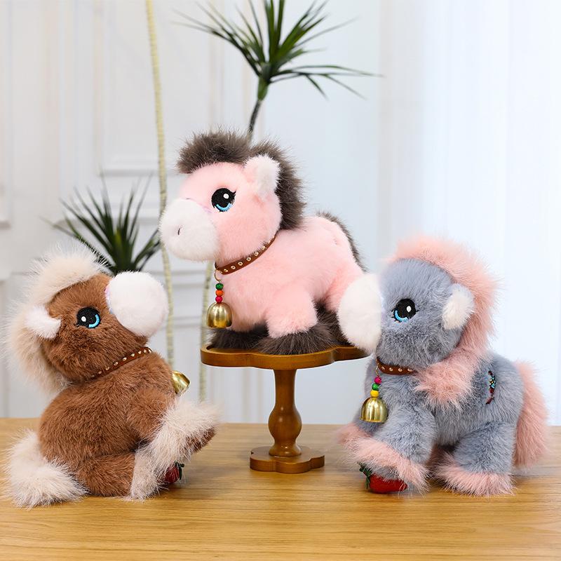 Year of the Horse Simulation Pony Plush Toy Doll Station Pony Doll New Year's Gift Catch Doll Activity Gift
