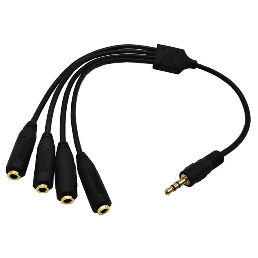 3.5mm Audio Cable, One Point Four Extension Cable, DC3.5 Stereo Male, Divided Into 4 DC3.5 Stereo Female,Level 3