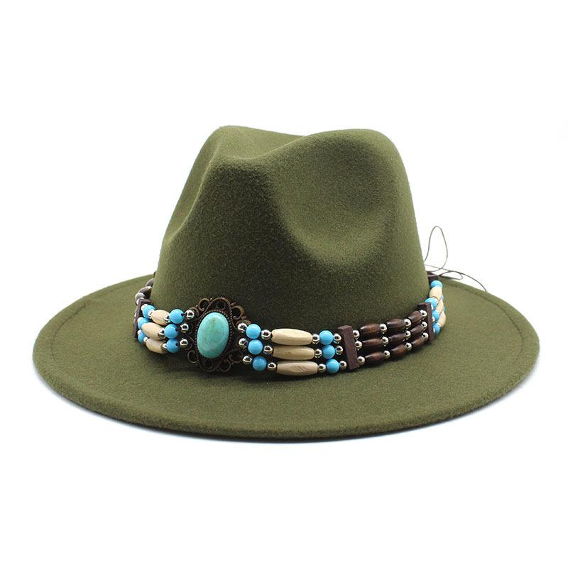 Jazz Hat Woolen Imitation Wool Felt Hat Neutral Versatile Top Hat Men'S And Women'S Cowboy Hats