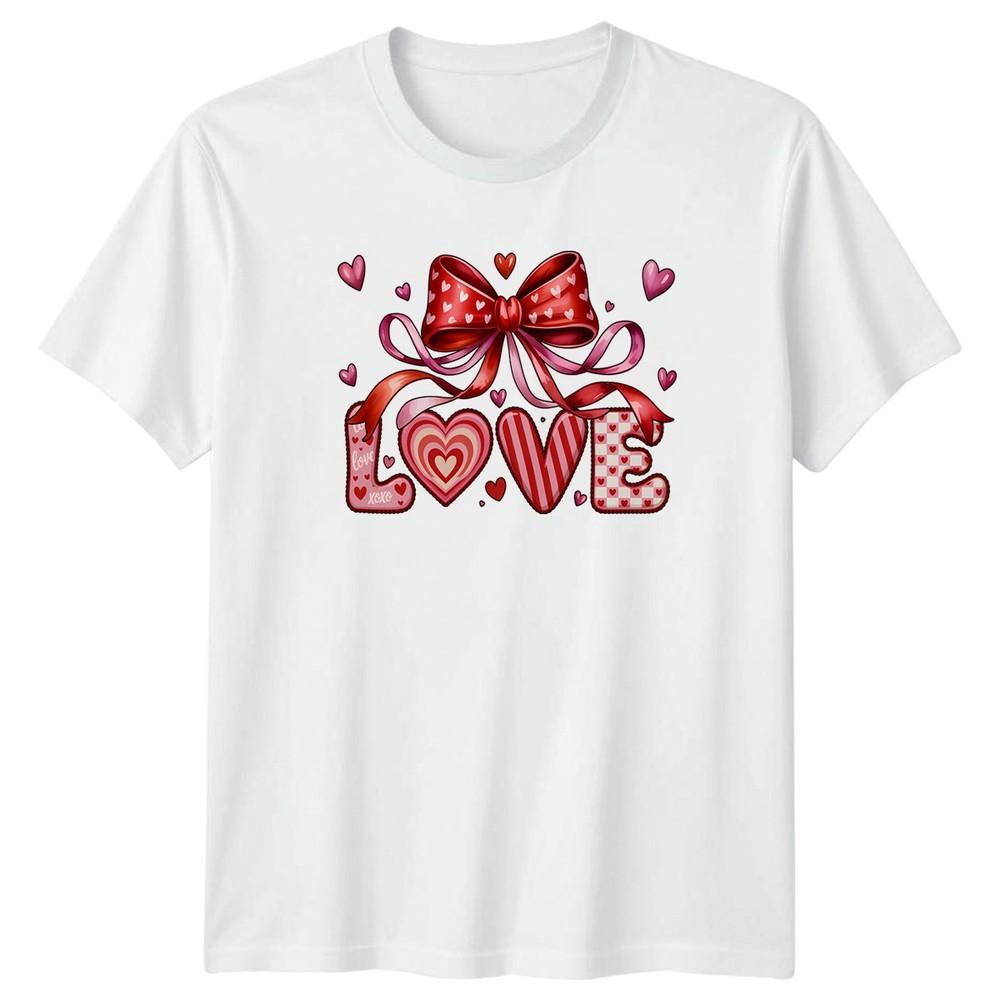 Love Xoxo Decorative Hearts Design Unisexs TShirt Valentines Day Gift For Her S