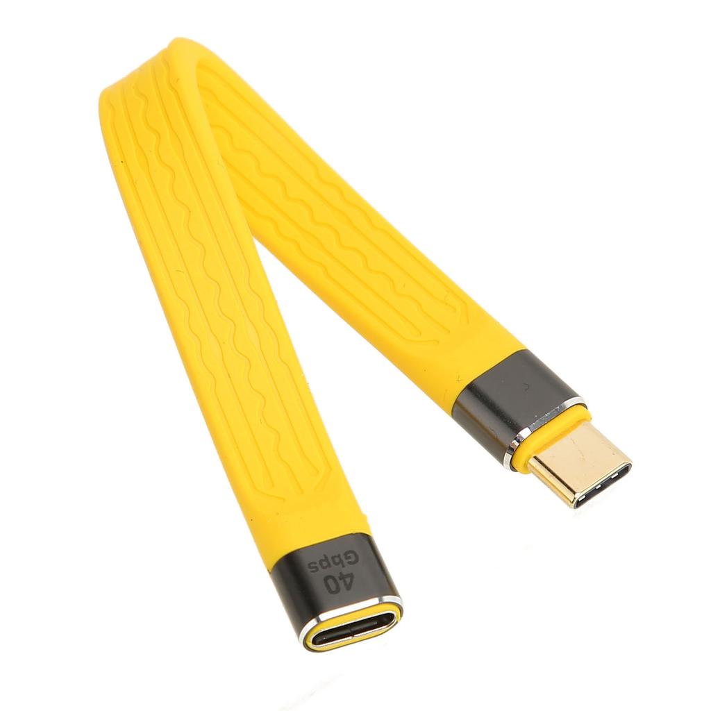 Short USB C to USB C Flexible Cable Type C Male to Female PD 100W 5A Fast Charge 40Gbps Data Transfer Cable