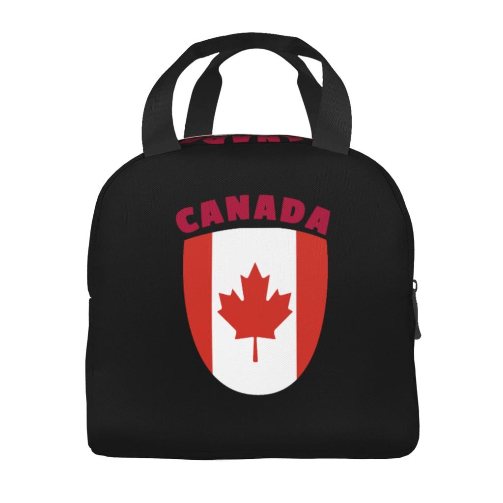 Flag of Canada Print Insulated Lunch Bag for School Waterproof Cooler Thermal Lunch Box Women Children Food Container Tote Bags