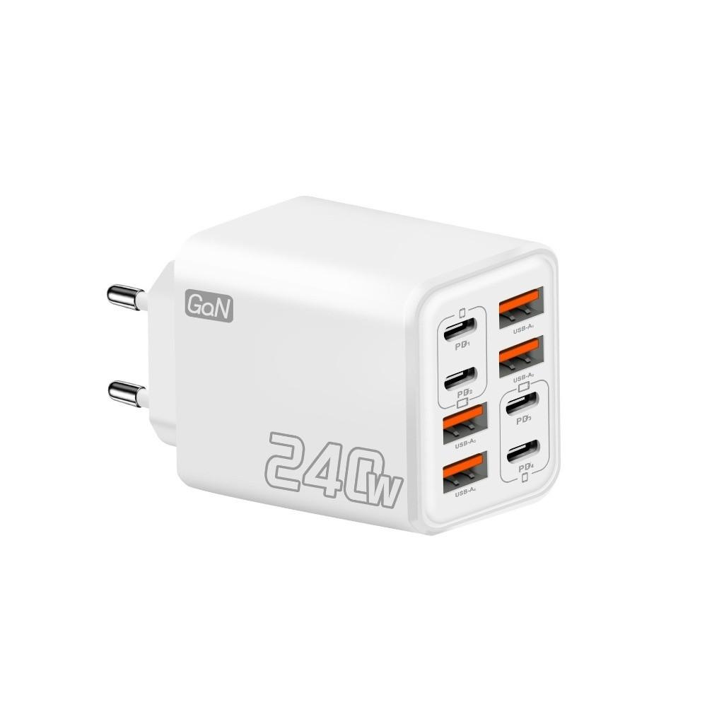 240W Power USB C Charger Head 8 Ports Fast Charger Adapter Wall Charger Adapter Mobile Phone