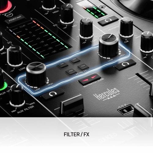 Hercules DJControl Inpulse 500: 2-Deck DJ Controller for Serato DJ Lite and DJUCED - Built-in Audio Interface, 16 RGB Backlit Pads, Large Jog Wheel, B