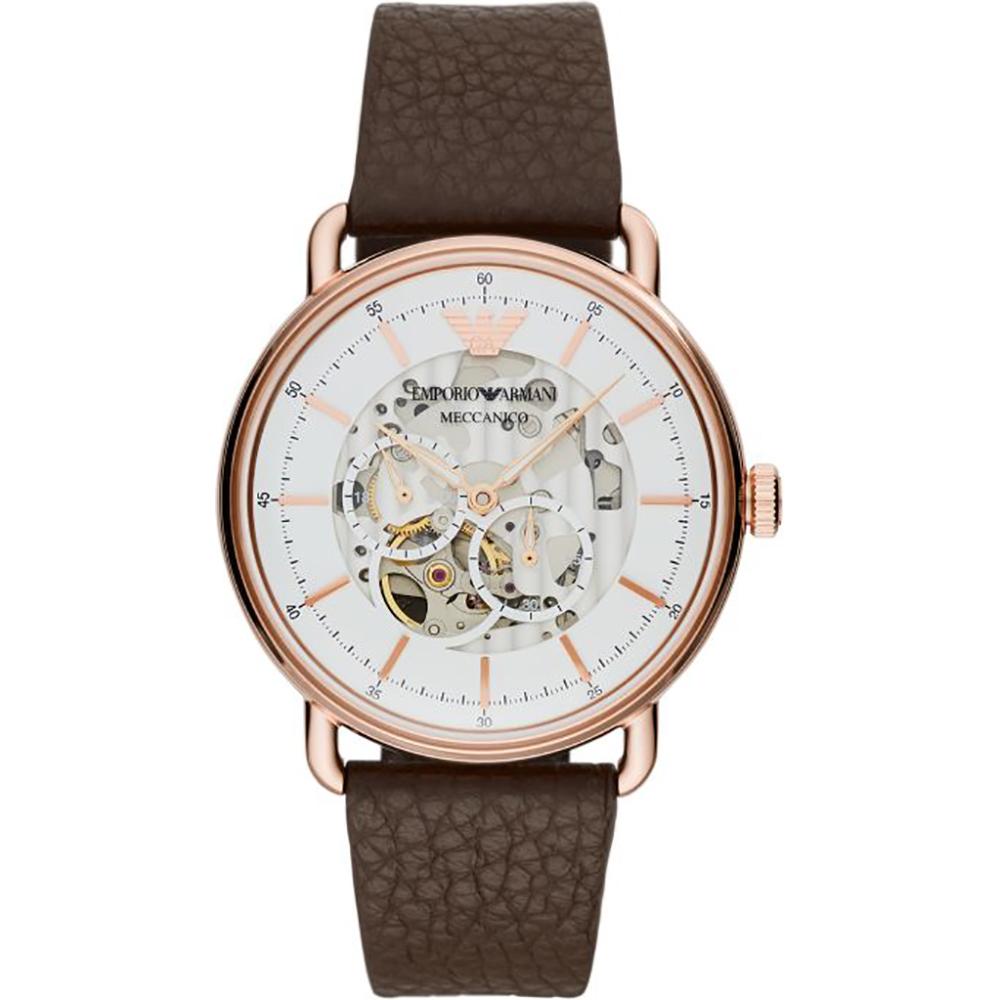 

Emporio Armani Aviator Silver Brown Leather Men s Quartz Watch AR60027 серебряный